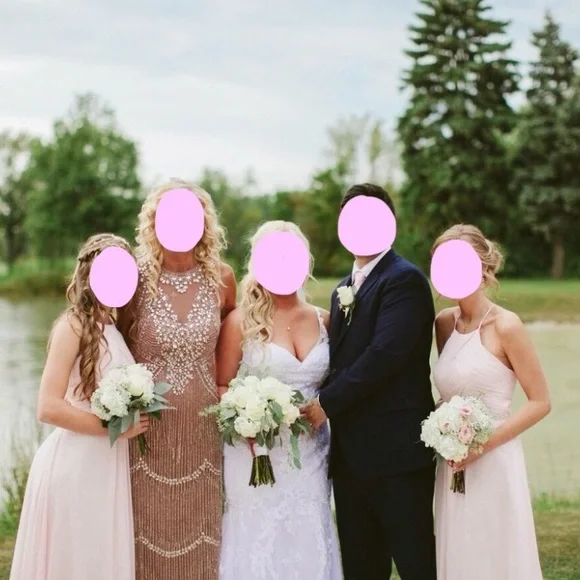 Aidan Mattox Beaded Fringe Gown